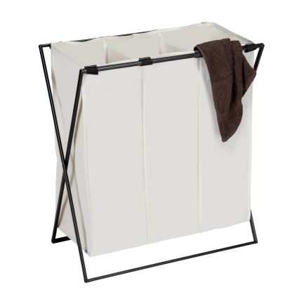 WENKO 71298800 - Wäschekorb TRIO 69x76 cm creme/schwarz