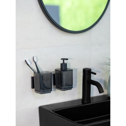 WENKO 71443800 - Becher VACUUM-LOC QUADRO ED 7,5x10 cm, schwarz