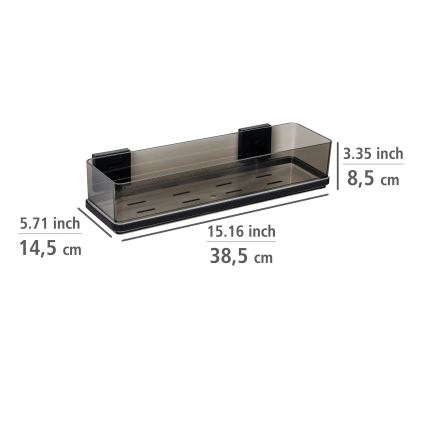 WENKO 71446800 - Ablage VACUUM-LOC QUADRO ED 38,5 x 14,5 cm, schwarz
