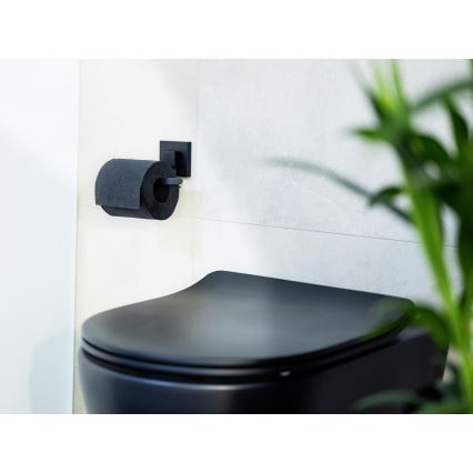WENKO 71447800 - WC-Papierhalter VACUUM-LOC QUADRO ED 14x11 cm schwarz