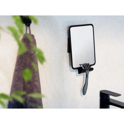 WENKO 71449800 - Spiegel VACUUM-LOC QUADRO ED 14x19,5 cm schwarz