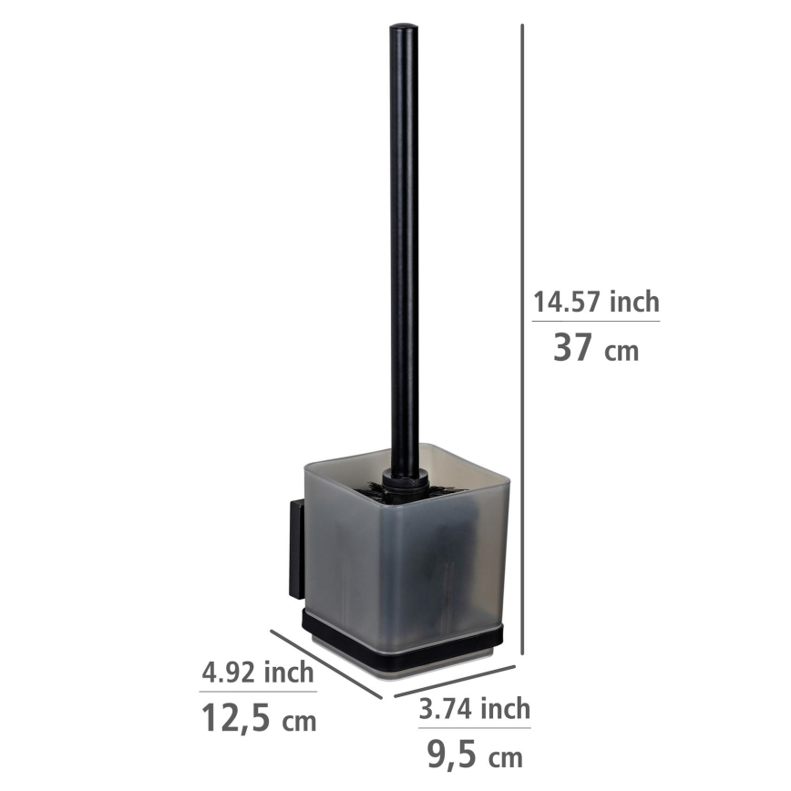 WENKO 71450800 - WC-Set VACUUM-LOC QUADRO ED 9,5 x 37 cm schwarz