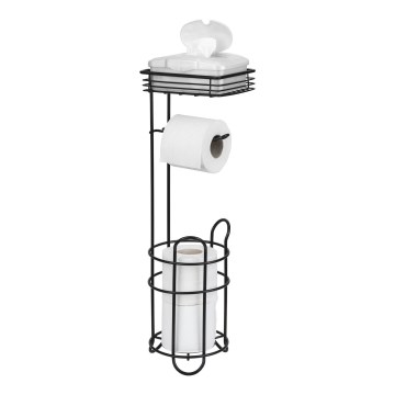 WENKO 71451800 - Toilettenpapierhalter 16 x 59 cm, schwarz