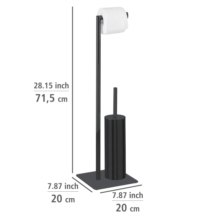WENKO 71556800 - WC-Set RECCO 20x71,5 cm schwarz