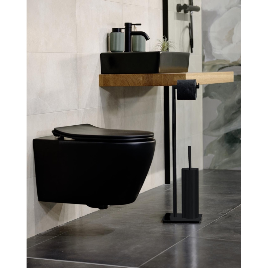 WENKO 71556800 - WC-Set RECCO 20x71,5 cm schwarz