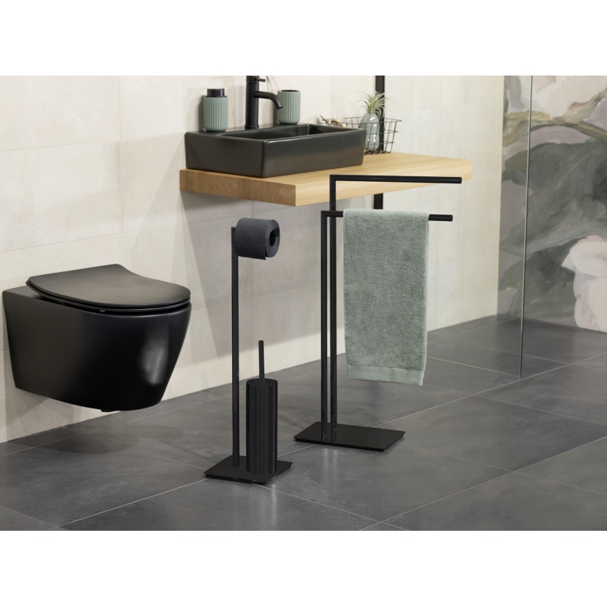 WENKO 71556800 - WC-Set RECCO 20x71,5 cm schwarz