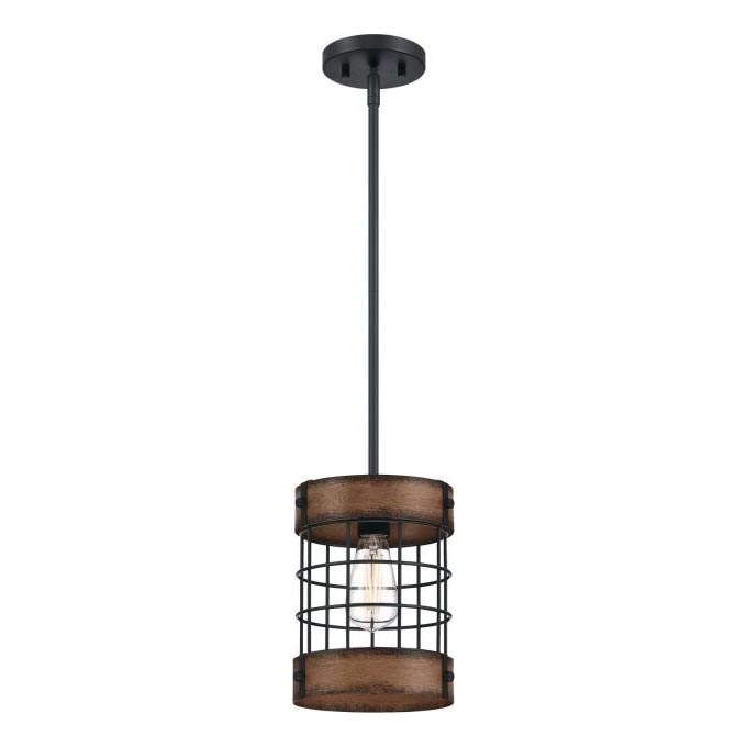 Westinghouse 61179 - Hängeleuchte LANGSTON 1xE27/60W/230V barnwood