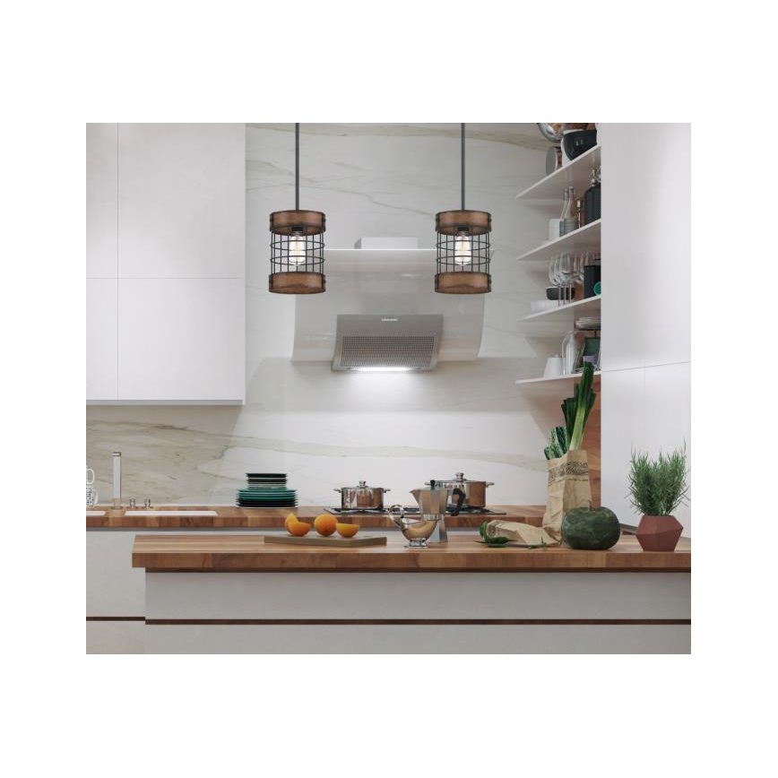 Westinghouse 61179 - Hängeleuchte LANGSTON 1xE27/60W/230V barnwood