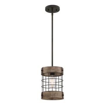 Westinghouse 61180 - Pendelleuchte mit Kabelabhängung LANGSTON 1xE27/60W/230V Ø 19 cm Kiefernholz