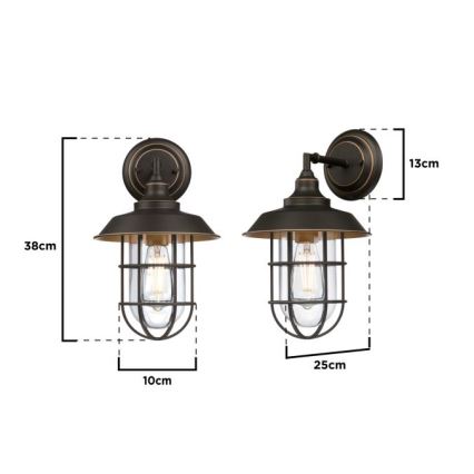 Westinghouse 6121640 - LED-Außenwandleuchte IRON HILL 1xE27/60W/230V IP44