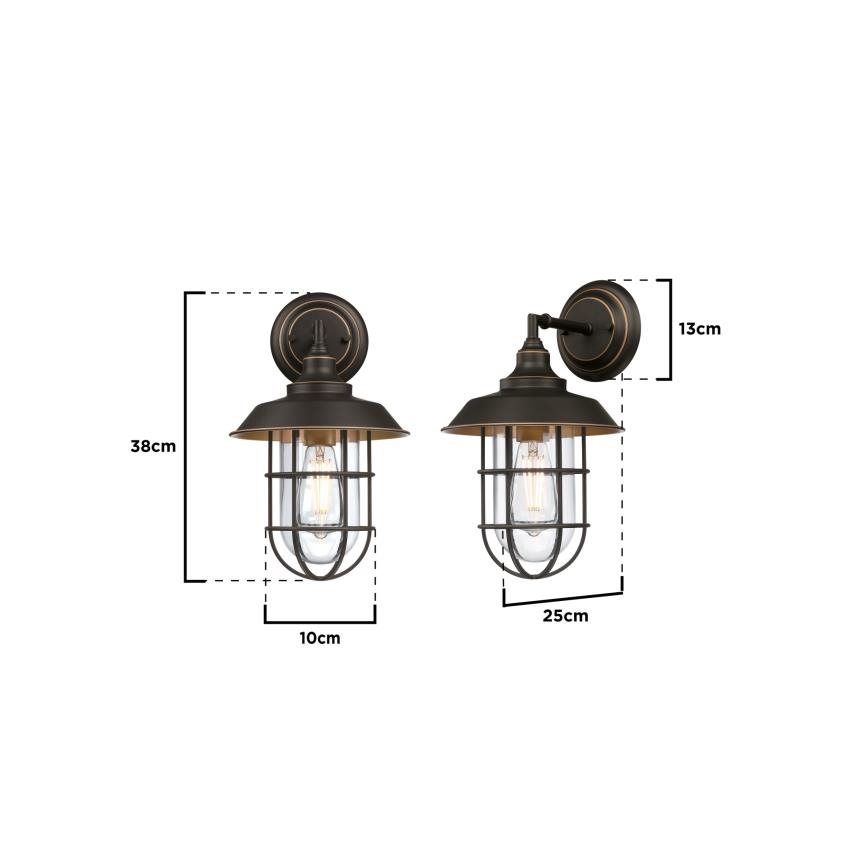 Westinghouse 6121640 - LED-Außenwandleuchte IRON HILL 1xE27/60W/230V IP44