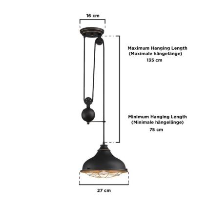 Westinghouse 61249 - Hängeleuchte CHAVES 1xE27/60W/230V