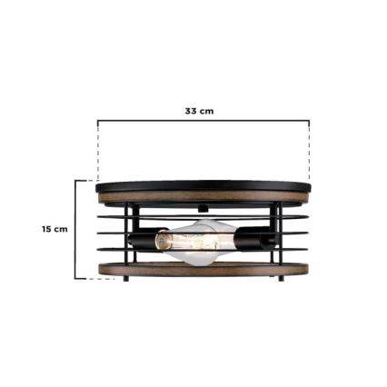 Westinghouse 61250 - Deckenleuchte ACKTON 2xE27/60W/230V barnwood