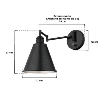 Westinghouse 61254 - Wandleuchte TROCADERO 1xE27/60W/230V