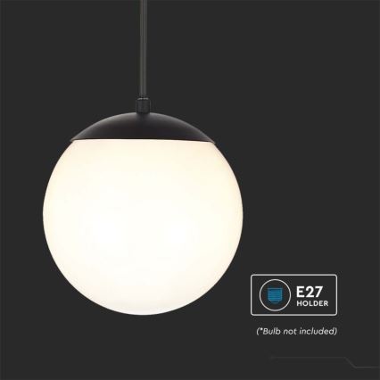 Wetterfeste Außen-Pendelleuchte an Kabel 1xE27/60W/230V Ø 20 cm IP44 schwarz