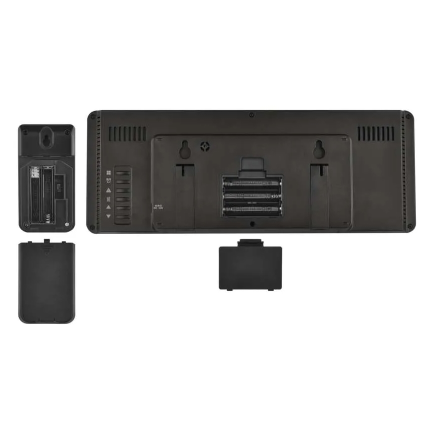 Wetterstation mit farbigem LCD-Display und Wecker 5V 3xAAA + 2xAA schwarz