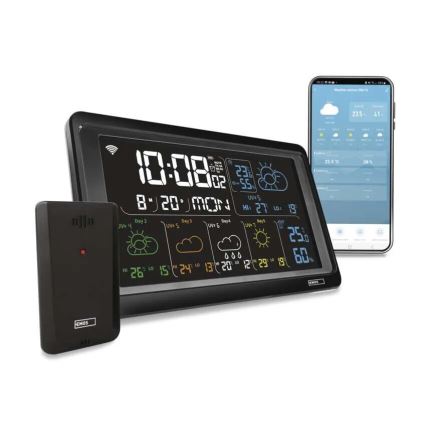 Wetterstation mit LCD-Anzeige GoSmart 230V/3xAAA + 2×AAA Wi-Fi Tuya schwarz