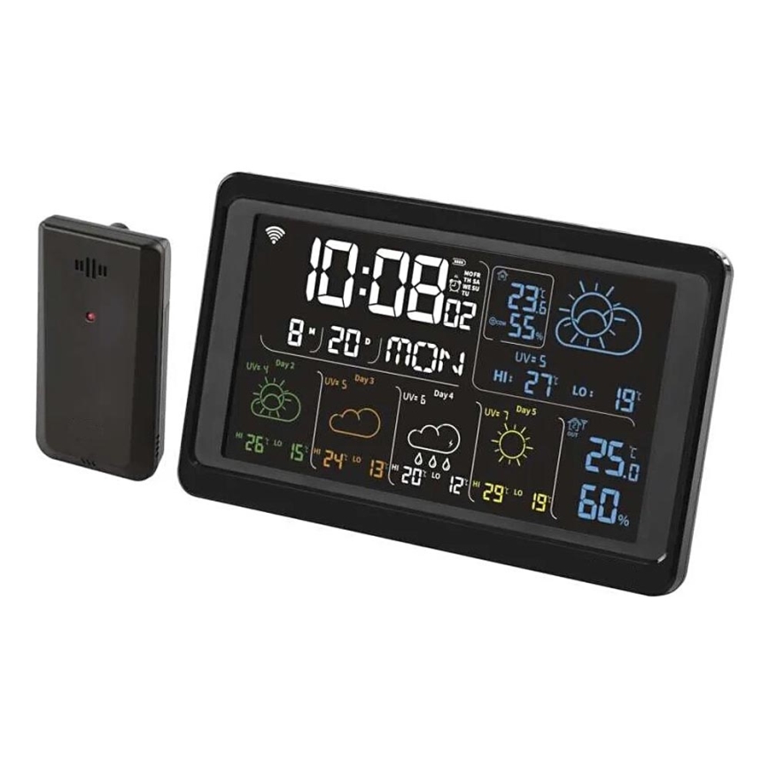 Wetterstation mit LCD-Anzeige GoSmart 5/230V Wi-Fi Tuya schwarz