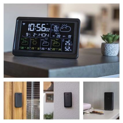 Wetterstation mit LCD-Anzeige GoSmart 5/230V Wi-Fi Tuya schwarz