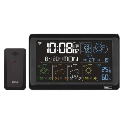 Wetterstation mit LCD-Anzeige GoSmart 5/230V Wi-Fi Tuya schwarz