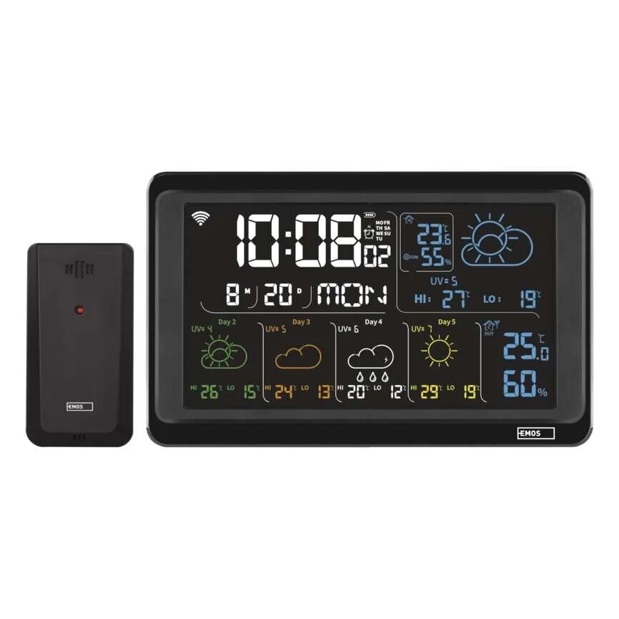 Wetterstation mit LCD-Anzeige GoSmart 5/230V Wi-Fi Tuya schwarz