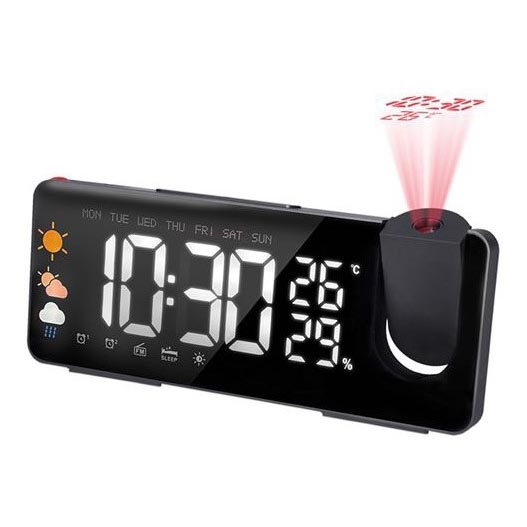 Wetterstation mit LCD-Anzeige, Wecker und Projektor 5V/2xAA + 3xAA