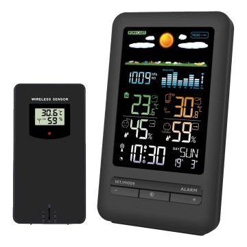 Wetterstation mit LCD-Display 2xAA + 2xAA schwarz