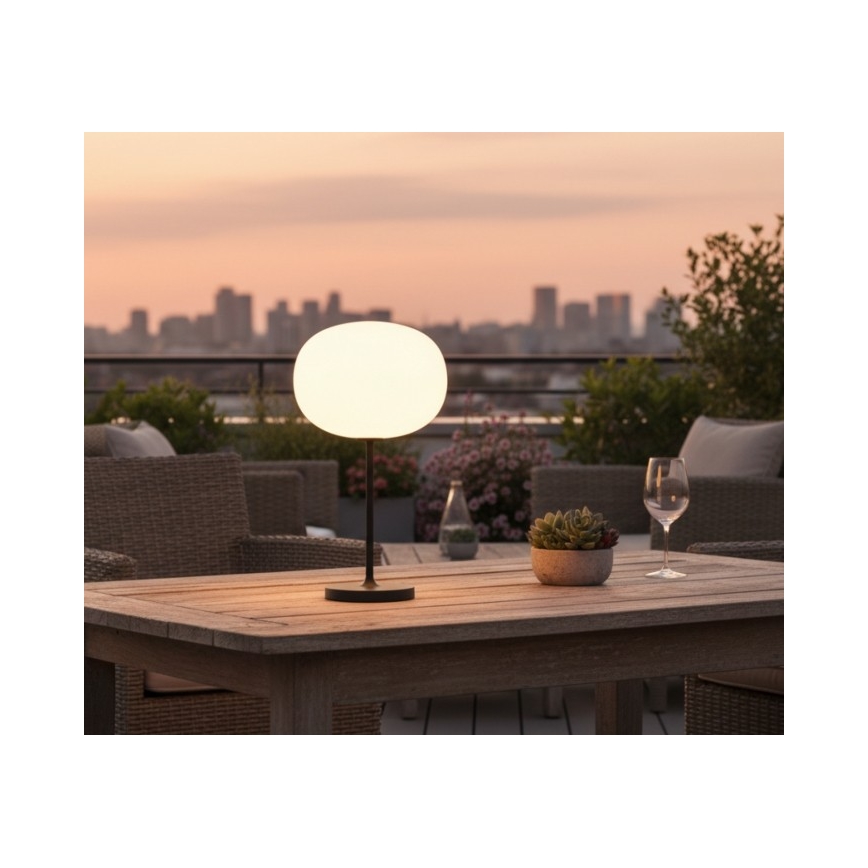 Dimmbare, wiederaufladbare Outdoor-LED-Tischleuchte VENEZIA LED/2W/5V 2700K IP54 4000 mAh schwarz