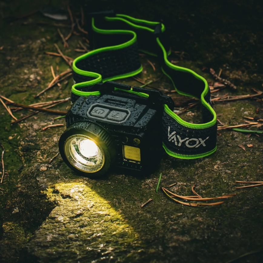 Dimmbare, wiederaufladbare LED-Stirnlampe mit Sensor und rotem Licht LED/6W/5V/3xAAA IP66 500 lm 1200 mAh