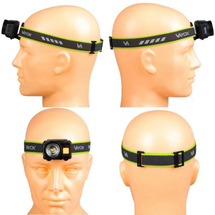 Dimmbare, wiederaufladbare LED-Stirnlampe mit Sensor und rotem Licht LED/6W/5V/3xAAA IP66 500 lm 1200 mAh