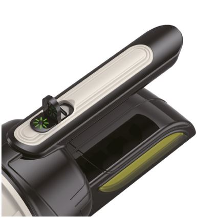 Wiederaufladbare LED-Taschenlampe 2xLED/3W/5V 210 lm 1200 mAh schwarz