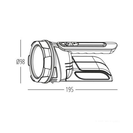 Wiederaufladbare LED-Taschenlampe 2xLED/3W/5V 210 lm 1200 mAh schwarz