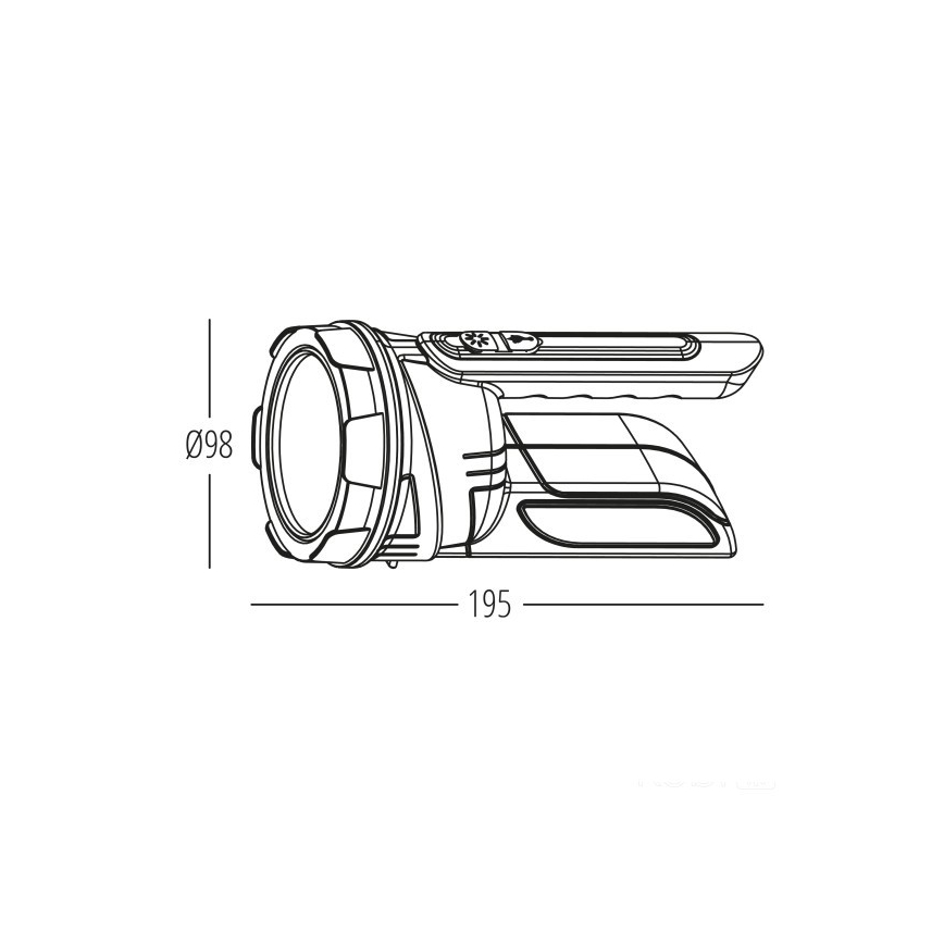 Wiederaufladbare LED-Taschenlampe 2xLED/3W/5V 210 lm 1200 mAh schwarz