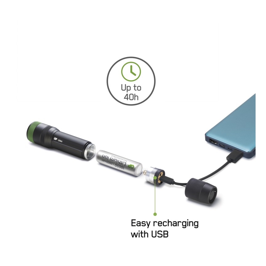 Wiederaufladbare LED-Taschenlampe GP DISCOVERY CR41 LED/Li-lon 3,7V IPX7