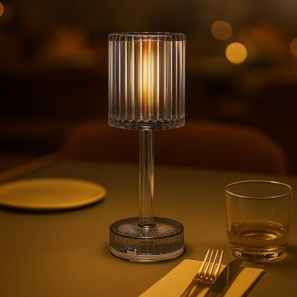 LED Wiederaufladbare Touch-Tischlampe SIMPLE LED/1W/5V 3000-6000K 2400 mAh rauchgrau