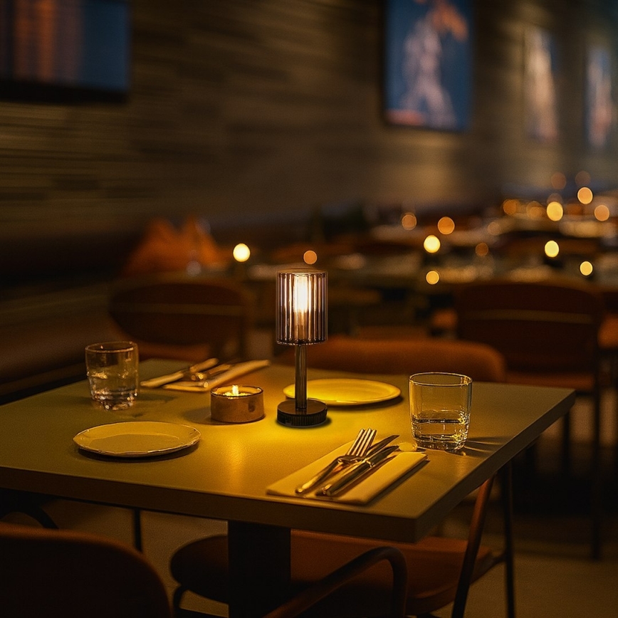 LED Wiederaufladbare Touch-Tischlampe SIMPLE LED/1W/5V 3000-6000K 2400 mAh rauchgrau