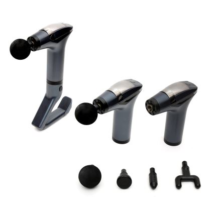 Wiederaufladbare Massagepistole mit 4 Aufsätzen und Riemen 25W/5V 1500 mAh
