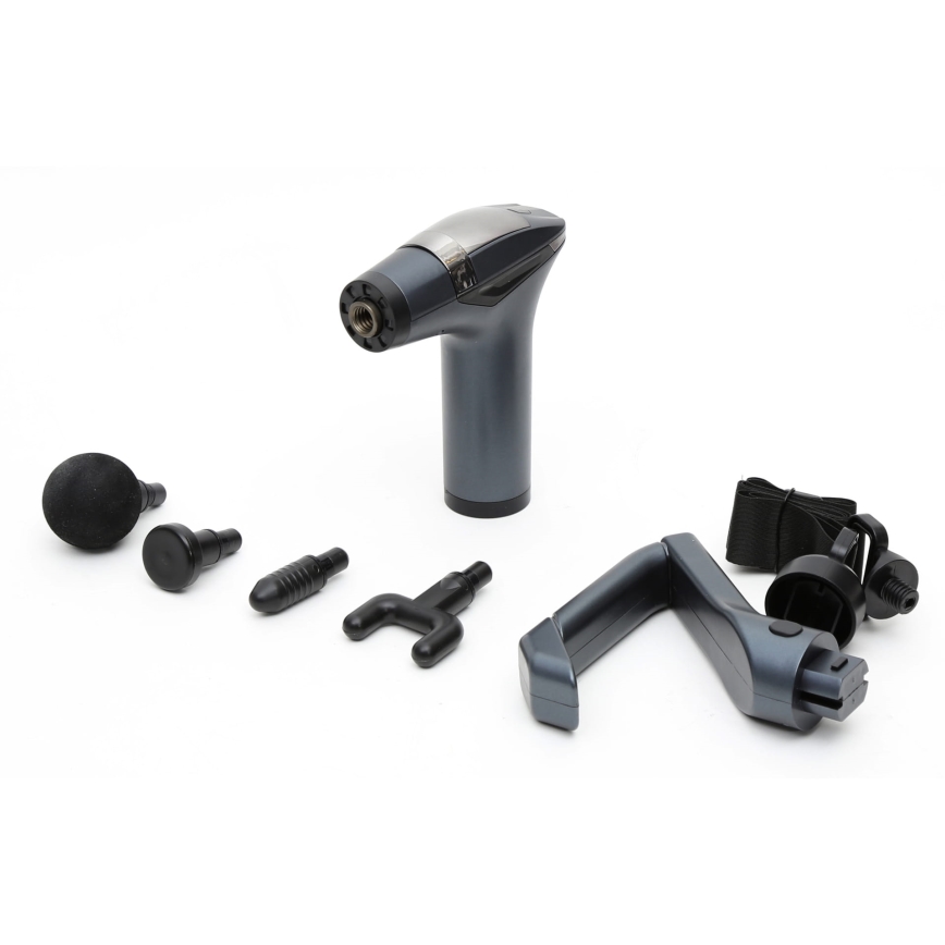 Wiederaufladbare Massagepistole mit 4 Aufsätzen und Riemen 25W/5V 1500 mAh
