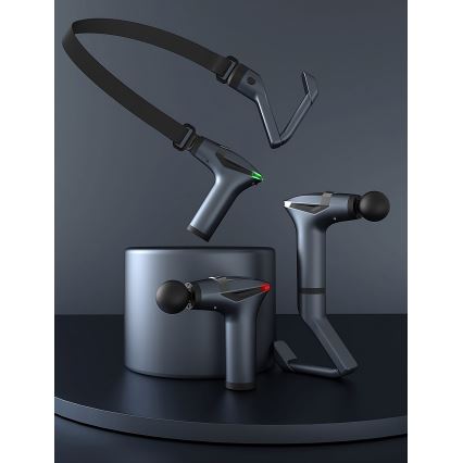 Wiederaufladbare Massagepistole mit 4 Köpfen und Riemen 25W/5V 1500 mAh