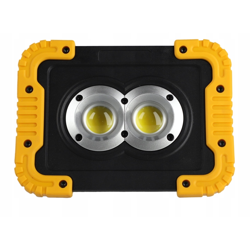 Wiederaufladbarer LED-Reflektor mit Powerbank-Funktion LED/20W/5V 4400 mAh IP44 schwarz/gelb