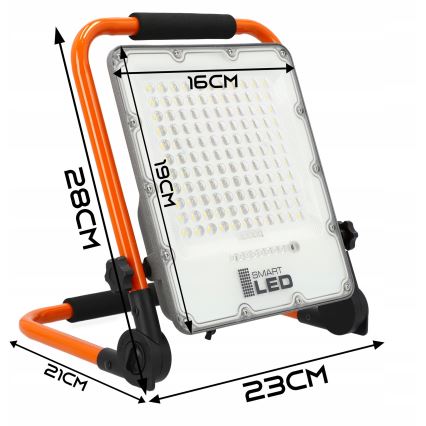Wiederaufladbarer LED-Strahler mit Stativ LED/30W/3,2V 4500K 5000 mAh IP65 orange