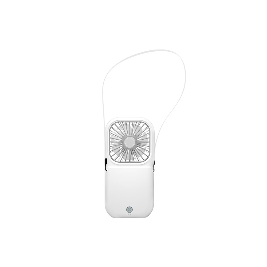 Wiederaufladbarer Mini-Taschenventilator 5 W/5 V, 2500 mAh, weiß