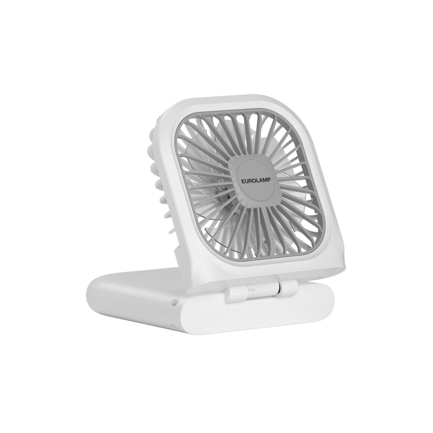 Wiederaufladbarer Mini-Taschenventilator 5 W/5 V, 2500 mAh, weiß
