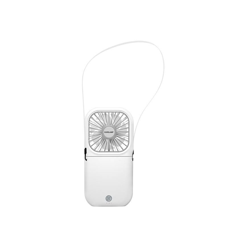 Wiederaufladbarer Mini-Taschenventilator 5 W/5 V, 2500 mAh, weiß