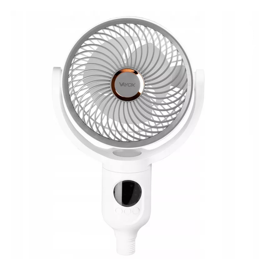 LED Wiederaufladbarer Standventilator mit LED-Beleuchtung LED/4,8W/5V USB 7200 mAh weiß + Fernbedienung