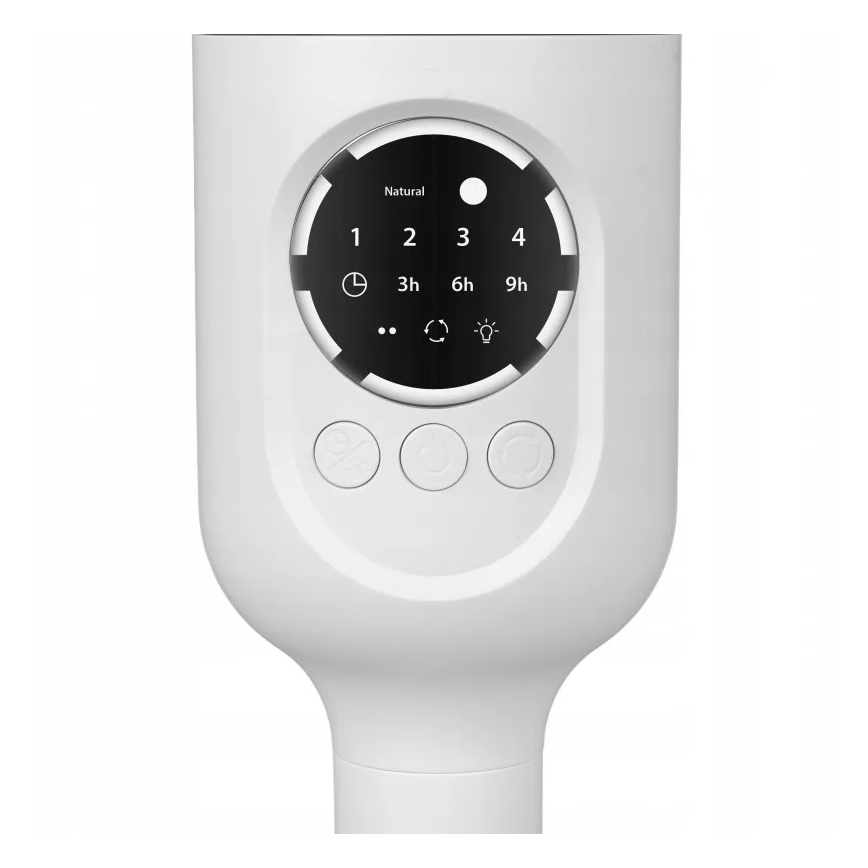 LED Wiederaufladbarer Standventilator mit LED-Beleuchtung LED/4,8W/5V USB 7200 mAh weiß + Fernbedienung