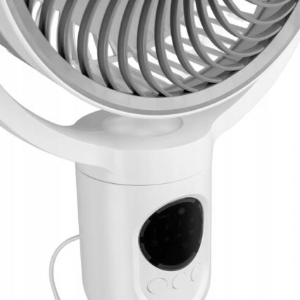 LED Wiederaufladbarer Standventilator mit LED-Beleuchtung LED/4,8W/5V USB 7200 mAh weiß + Fernbedienung