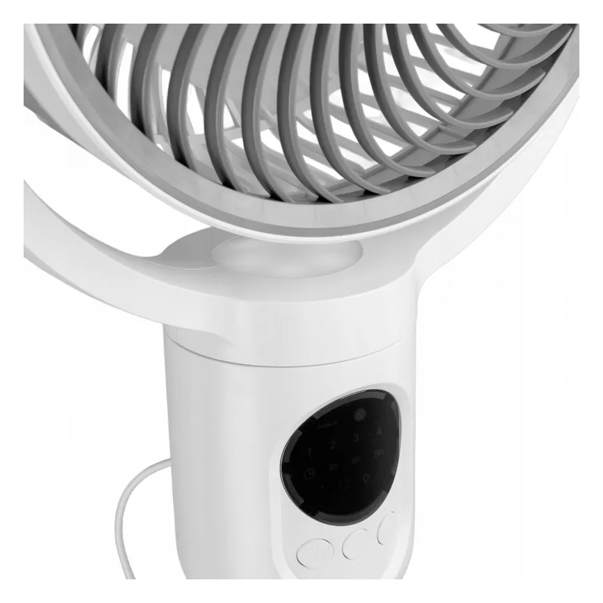 LED Wiederaufladbarer Standventilator mit LED-Beleuchtung LED/4,8W/5V USB 7200 mAh weiß + Fernbedienung