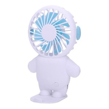 Wiederaufladbarer Taschenventilator 4,5W/5V 500 mAh weiß/blau