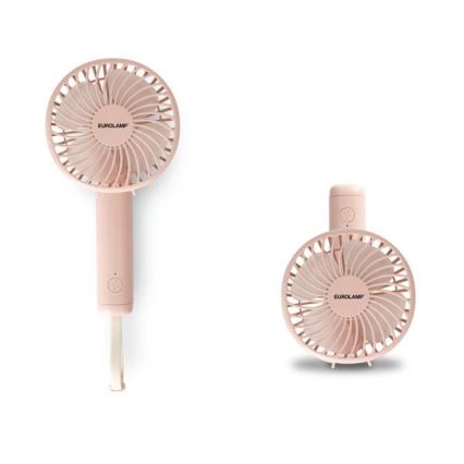 Wiederaufladbarer Taschenventilator 5 W / 5 V, 1200 mAh, Rosa